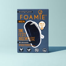 Laden Sie das Bild in den Galerie-Viewer, FOAMIE® 3 in 1 Feste Duschpflege für Männer mit Aktivkohle

